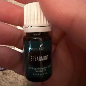 Young Living Spearmint Essential Oil - Dark Green and White